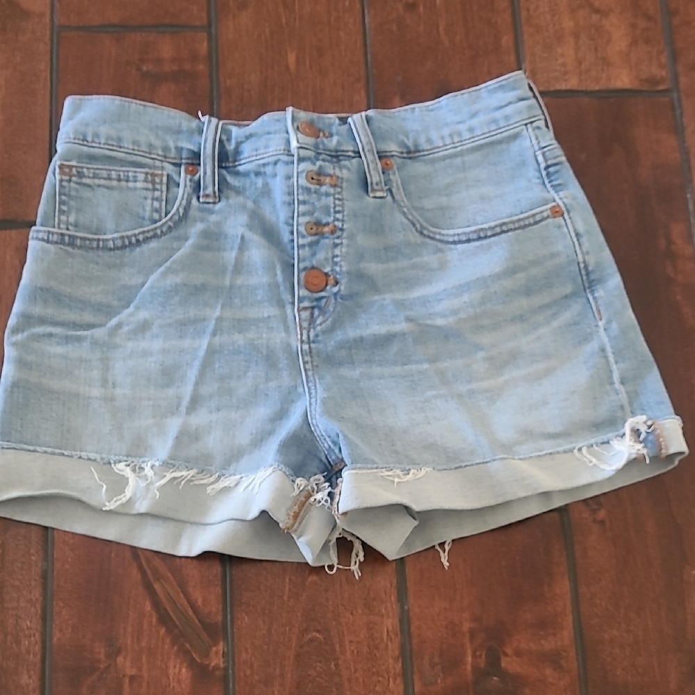 Madewell Light Blue Button Denim Women's Shorts Size 26